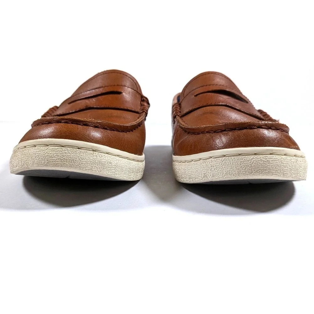 Cole Haan Grand.OS Nantucket Penny Loafers Brown Tan Leather Preppy Mens Sz 8.5M